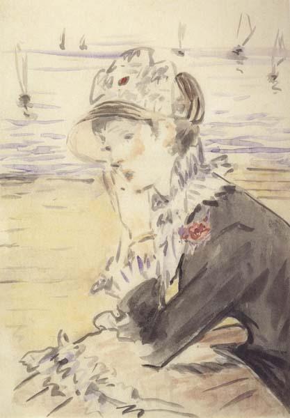 Edouard Manet Jeune fille devant la mer (mk40) Spain oil painting art
